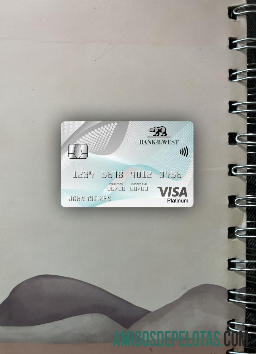 Cartão Visa Platinum dos EUA, Banco da Cisjordânia, Photolook Front exemplo real